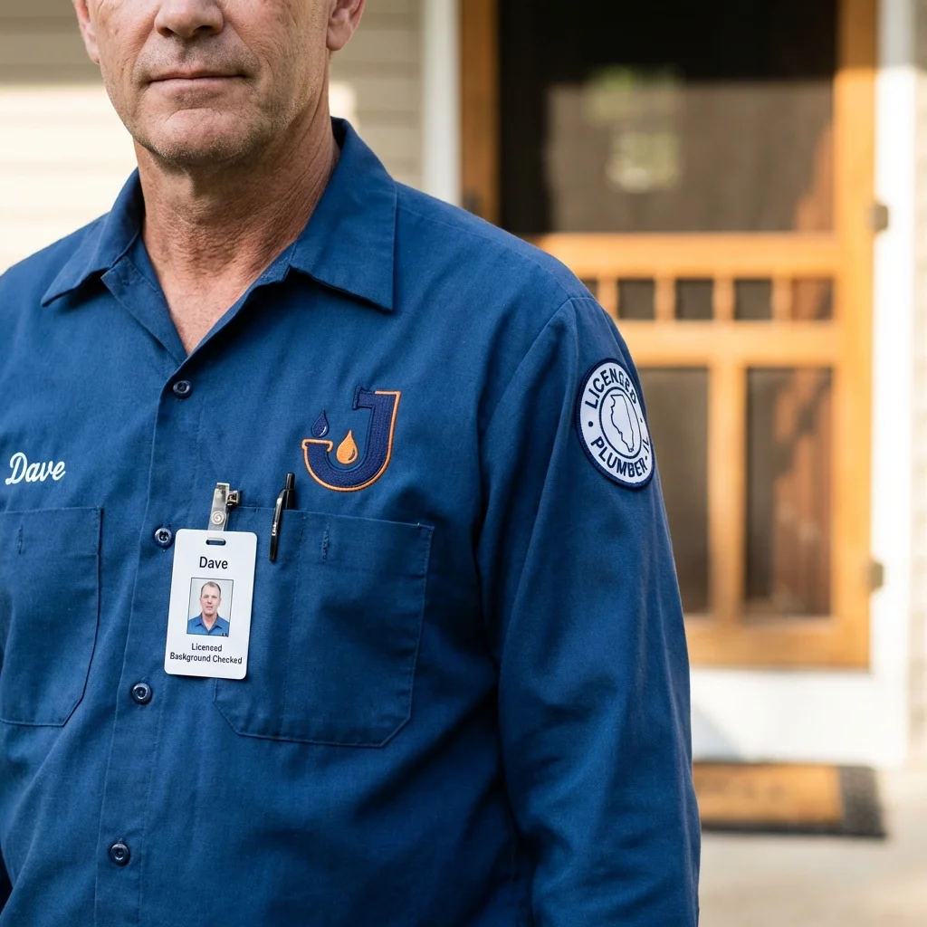 Licensed plumber showing ID badge in Vonore, TN