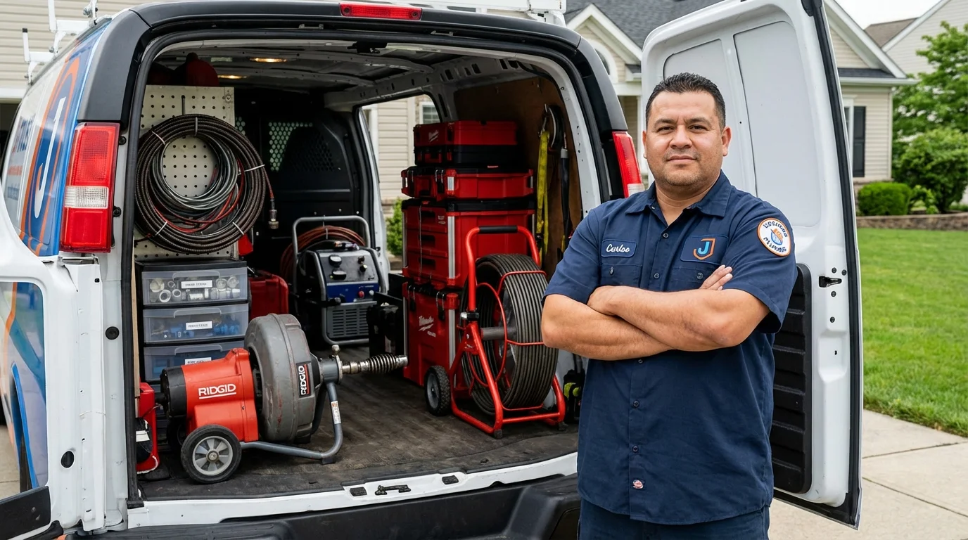 Professional drain cleaning equipment and Johns Plumbing LLC plumber in Vonore