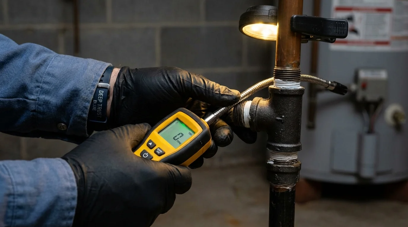 Gas leak detection with electronic sniffer by Johns Plumbing LLC in Vonore